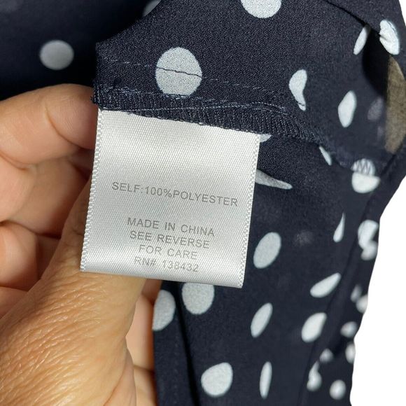 ModCloth Be Buzzworthy Button-Up Top Dotted Blouse Black White Career Size‎ XS - Picture 7 of 12